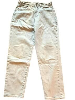 Vintage Gloria Vanderbilt Light Wash Stretch Jeans Swan Logo Size 12 Short